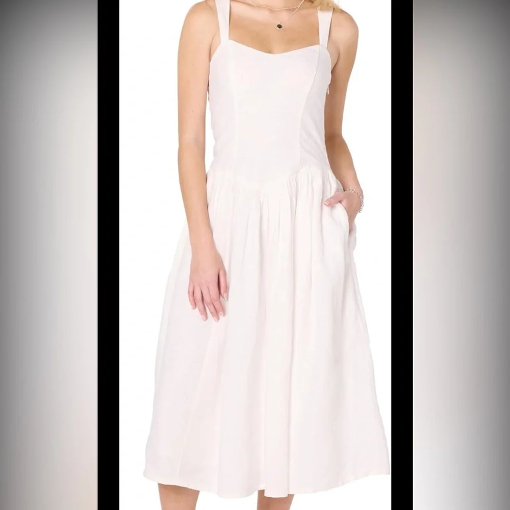The drop balu feminine shaped White Midi Dress - Picture 4 of 10